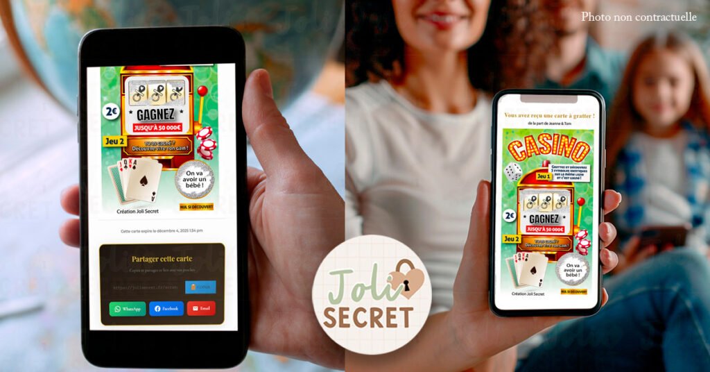 Carte à gratter virtuelle : Annonce grossesse & surprise originale