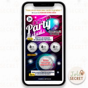 Carte à gratter personnalisée - Ticket interactif. Demande parrain marraine, annonce témoin, grossesse. Annonce bonne nouvelle