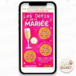 Carte à gratter EVJF - Défis fun pour la mariée. Ticket jeu défis ou gages pour la future mariée. Large choix de jeux pour EVJF à retrouver sur notre boutique