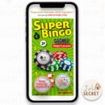 Carte à gratter grossesse - Ticket interactif "Super Bingo". Annonce magique et inoubliable.
