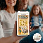 carte ticket virtuel annonce famille, jeu à gratter