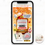 Carte à gratter numérique Casino – annonce personnalisée à gratter en ligne