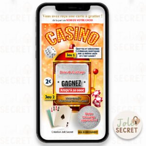 Carte à gratter numérique Casino – annonce personnalisée à gratter en ligne