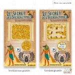 Carte numérique personnalisée thème Hiéroglyphes. Version grattée et non grattée