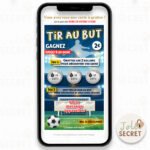 Carte à gratter annonce grossesse Papa Foot modèle Tir au But. Faites vos plus belles annonces surprises personnalisées facilement avec nos tickets à gratter virtuelles.