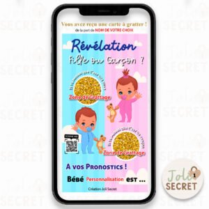 Carte numérique Gender Reveal. carte-numerique-gender-reveal-garcon-principale.