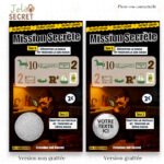 Galerie de comparaison : versions grattées et non grattées des cartes à gratter numériques pour parrain et marraine.