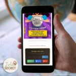 Gros plan sur le grattage de la carte à gratter annonce Marraine sur smartphone