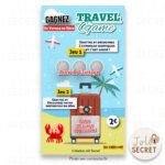 Carte seule sur fond blanc : Design professionnel du Ticket à gratter virtuel thème voyage.